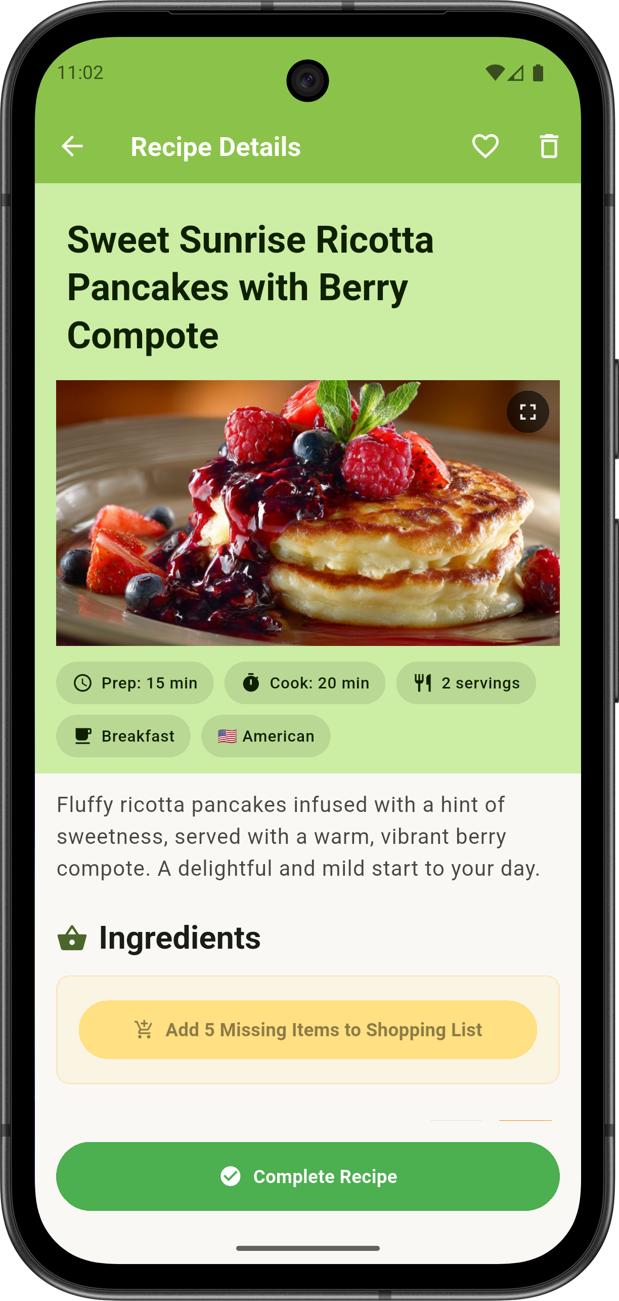 Recipe instructions