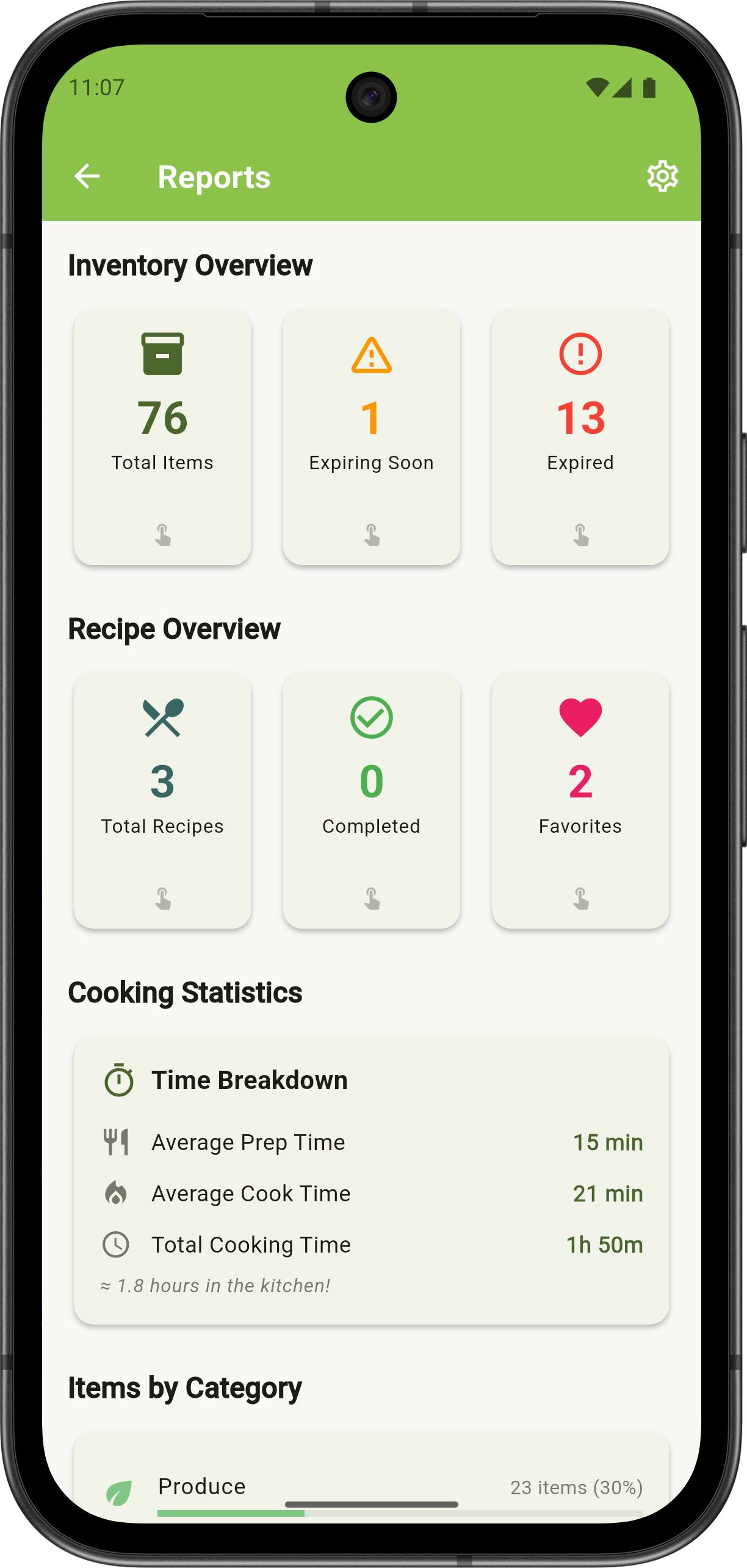 Statistics Screen