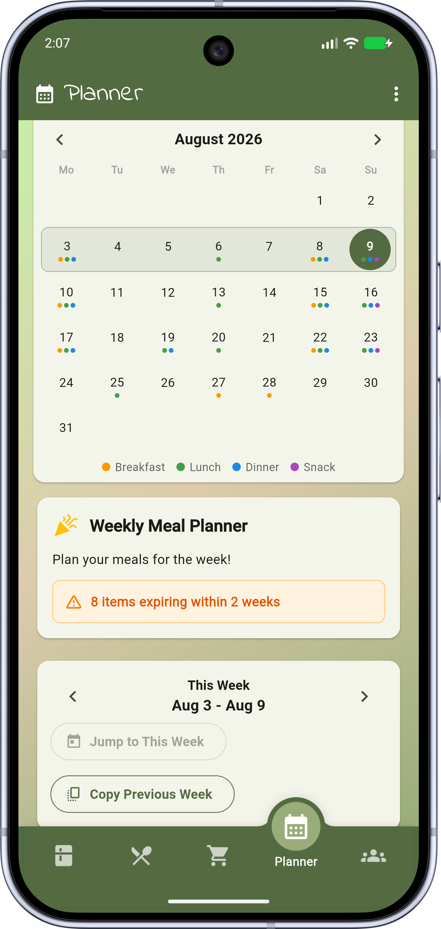 Weekly planner