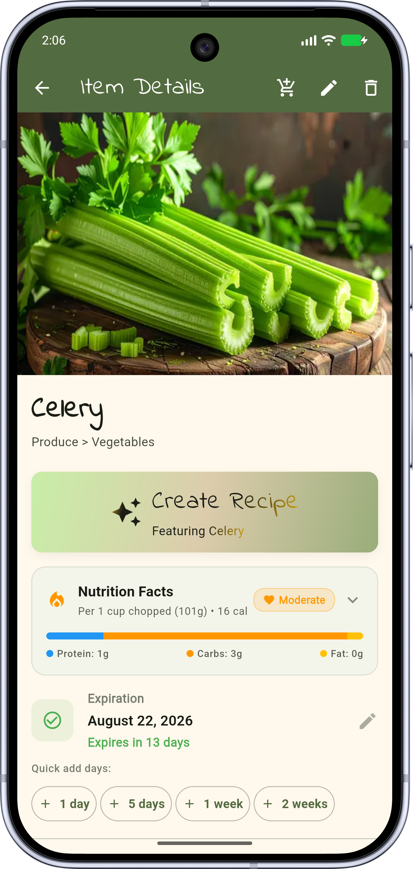 Pantry item details